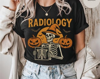 Rad Tech Halloween Radiology Unisex Tee, Fall X-Ray Tech Shirt, Spooky Radiographer T-Shirt, Medical Imaging Tech Gift, Bones Anatomy Shirt