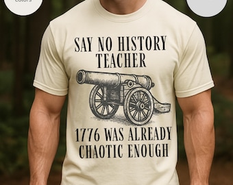 History Teacher Unisex Tee, Funny Comfort Colors T-shirt, Gift for Educator, School Apparel, Vintage Style Shirt Say No History Teacher