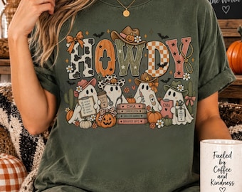CMA Shirt, Howdy Ghosts T-shirt. Western Halloween Pumpkin Cactus Ranch