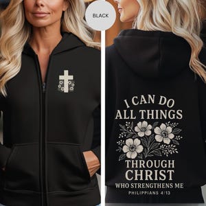 Christian Faith-hoodie met rits, unisex sweatshirt met volledige ritssluiting, religieuze trui, religieuze kleding voor dames, christelijk jack met rits