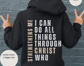Ich kann alles durch Christus Hoodie | Jugend Kreuz Sweatshirt