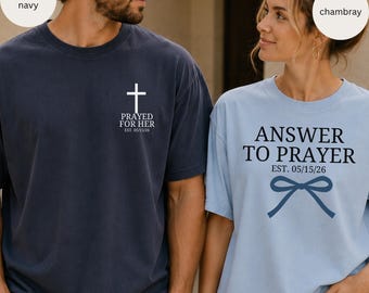 Christian Couple Shirt Matching Set, Personalized Husband and Wife Tee, Catholic Marriage Gift, Newlywed T-Shirt.