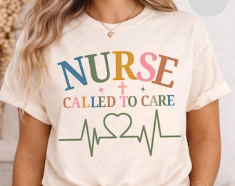 Christian Nurse Called to Care T-shirt, Stethoscope Medical Tee