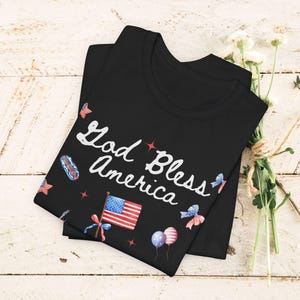 Patriotic Tee, Independence Day Shirt, July 4th Top, American Flag Tee, USA Pride T-Shirt, Memorial Day Shirt, Christian 4th July T-Shirt. bild 8