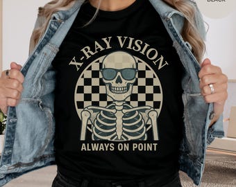 Checkered Rad Tech Unisex T-Shirt, Radiology Skeleton With Glasses Tee, Radiology Gift for Rad Techs, X-Ray Tech Shirt, Medical Imaging Tee