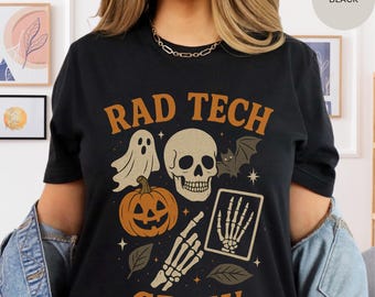 Rad Tech Crew Tee, Halloween Radiology Shirt, Unisex Jersey Short Sleeve Tee, Spooky Rad, Radiology Tech Gift, Radiology Student Shirt
