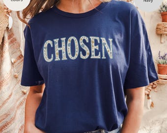Camiseta cristiana "Chosen", colores cómodos, camiseta religiosa, ropa de fe, ropa inspiradora