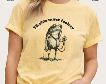 Ye Olde Nurse Frog T-Shirt, Funny RN Shirt.