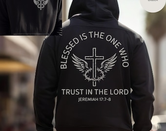 Religious Christian Hoodie, Jesus Faith Pullover, Church Comfort Sweatshirt, Bible Verse Religious Apparel, Prayer Religious Gift