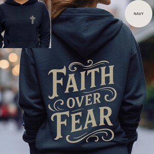 Faith Over Fear Christian Hoodie, Religious Sweatshirt, Unisex Religious Apparel, Inspirational Pullover, Motivational Jumper, Faith Hoodie