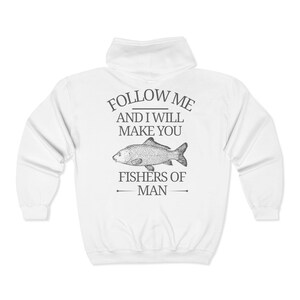 Christian Zipper Hoodie, Mark 1:17 Bible Verses, Full Zip Sweatshirt, Religious Hooded Jacket, Unisex Christian Apparel Gift, Man Hoodie. image 10