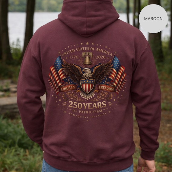 America 250th Birthday Zip Hoodie Patriotic Celebration Sweatshirt