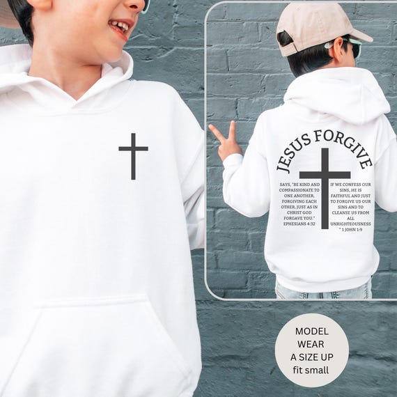 Christian Youth Hoodie - Religious Sweatshirt for Teens, Jesus Faith Pullover, Bible Study Gift, Church Youth Group Clothing, Christian