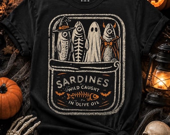 Sardines Halloween Shirt, Funny Fall Shirt, Coastal Tee, Food Shirt