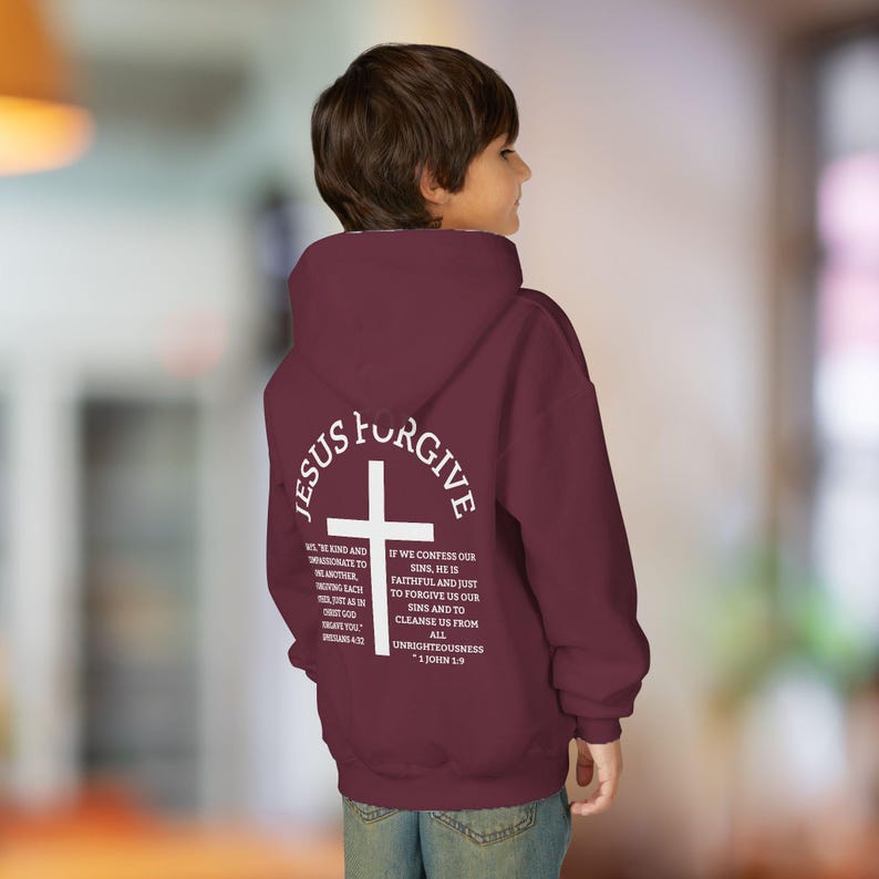 Christian Youth Hoodie - Religious Sweatshirt for Teens, Jesus Faith Pullover, Bible Study Gift, Church Youth Group Clothing, Christian image 5