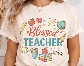 Blessed Teacher T-shirt, Christian Teacher Appreciation, Comfort Colors Tee