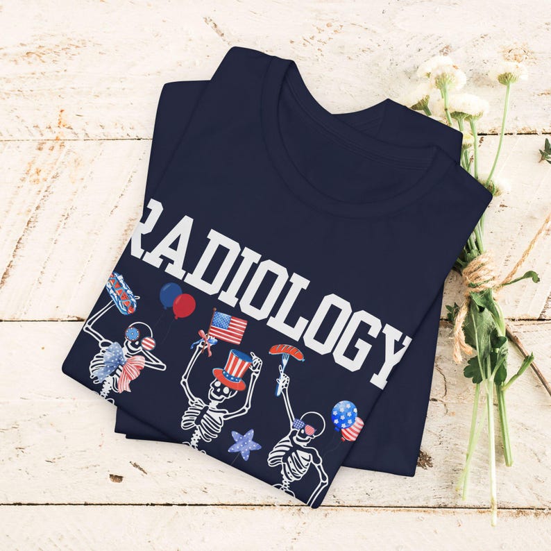 Radiology 4th of July Tee Shirt, Patriotic X-Ray Tech Gift, Independence Day Medical Apparel, American Flag Healthcare Top, USA July 4th zdjęcie 7