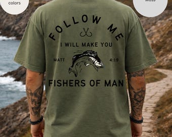 Follow Me Fishers of Men T-shirt | Christian Cross Shirt.