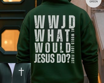 WWJD What Would Jesus Do Hoodie | Christian Cross Zip Sweatshirt