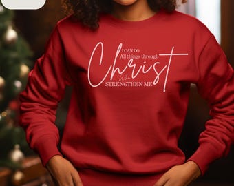 Christian Woman Sweatshirt, Catholic Girl Sweater, Scripture Pullover, Faith Sweater Girl Gift, Religious Sweater, Bible Verses Sweater.