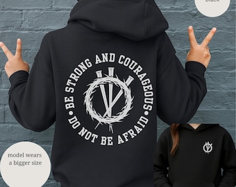 Christian Youth Hoodie, Be Strong and Courageous hoodie | Youth Hooded Sweatshirt