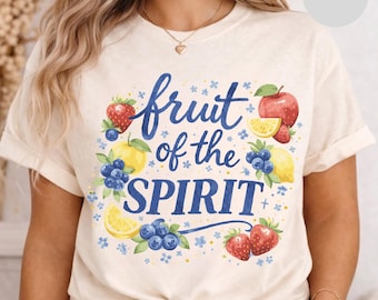 Fruit of the Spirit T-Shirt, Christian Scripture Floral Fruit Design