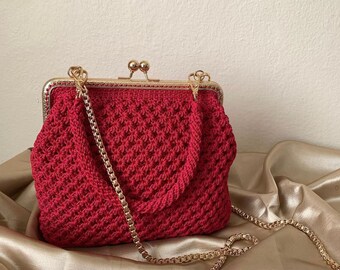 Hand Made Red Bag for Woman , El Yapımı Kırmızı Çanta