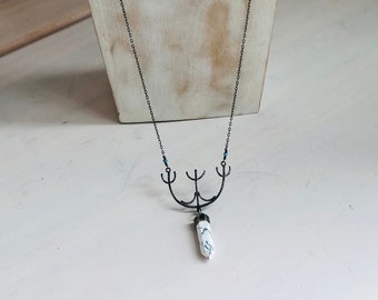 Astro-Magic Witchcraft Talisman Jewelry Dendritic Agate Pendulum Necklace - Fixed Star Procyon Sigil - Stone of Plentitude for Abundance