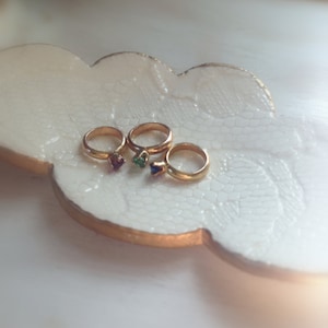 14k Gold Mothers, Grandmothers Birthstone Baby Ring Charm