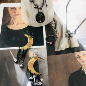 Hekate Talisman Her Key Necklace Choker Length Necklace Asteroid Hekate Necklace Goddess Hecate Jewelry Selenite Point Divination Necklace image 10