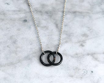 Iron Anniversary Necklace | Entwined Circle Pendant, 6th Anniversary Gift for Wife