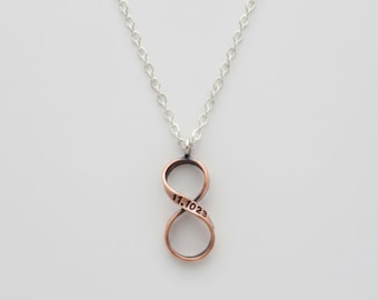 Bronze 8th Anniversary Necklace for Her | Personalized Infinity Gift