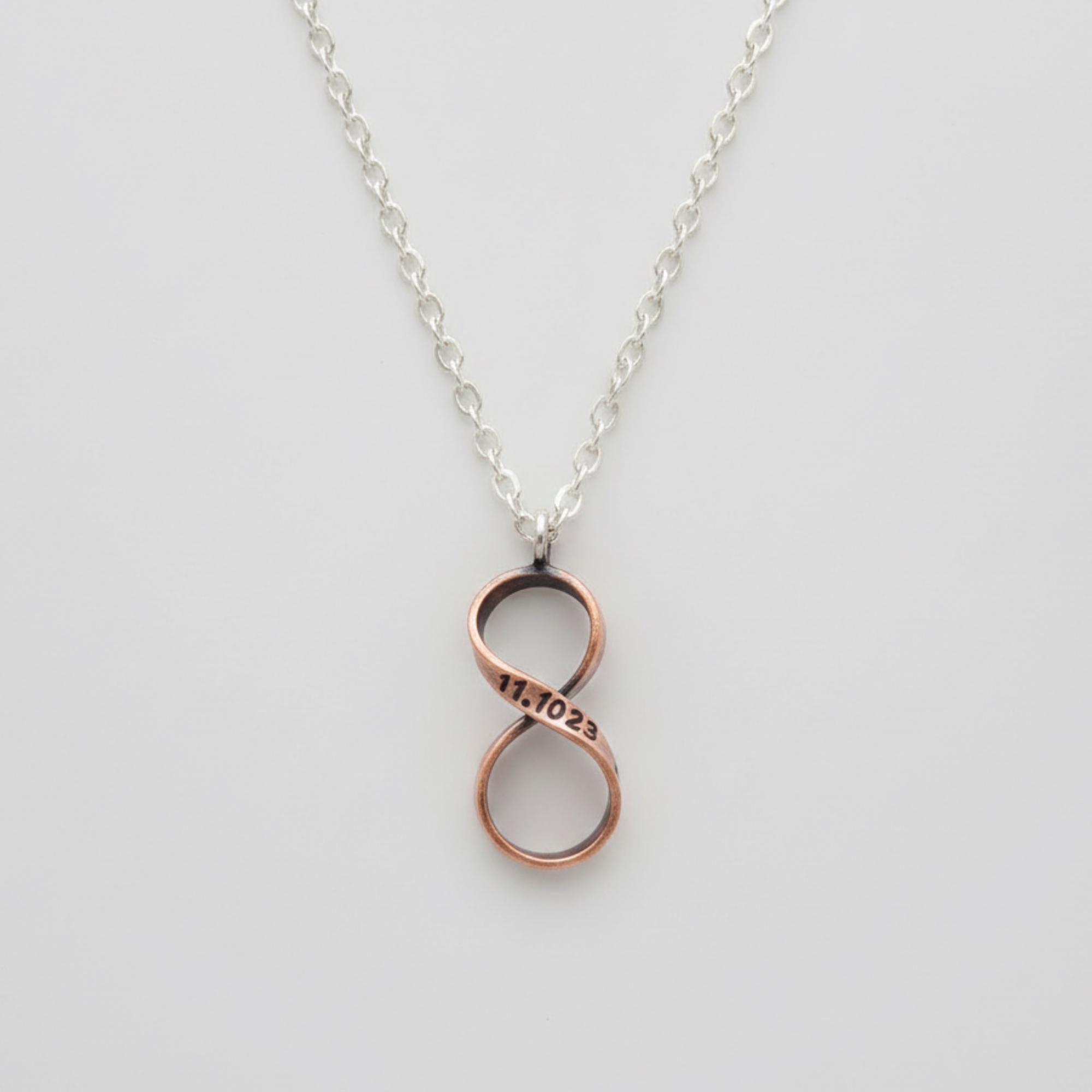 Bronze 8th Anniversary Necklace for Her | Personalized Infinity Gift - Etsy