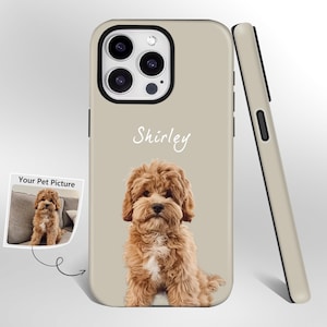Coque personnalisée pour iPhone chien, animal de compagnie personnalisé, coque de téléphone portrait d'animal de compagnie pour iPhone personnalisé 16, 15, 14, 13, 12, 11 Pro Max, cadeaux