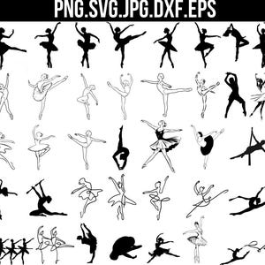 Bundle di svg di ballerina, Svg di ballerina, Dxf di ballerina, Arte di ballerina, Bundle di svg di balletto File di taglio cricut