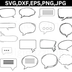 Speech bubble Svg ,Comic speech bubble Svg ,Speech bubble Clipart, Speech bubble svg Bundle