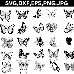 Mariposa SVG, Paquete de mariposas SVG, Mariposa SVG en capas, Mariposa