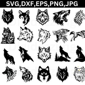Wolf Svg, Wolf Silhouette, Wolf Cut Files, Wolf Design, Wolf Sublimation Design