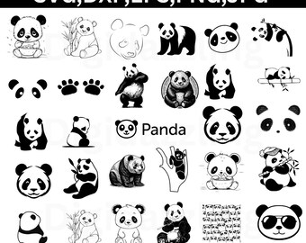 Panda svg Bundle, Cute panda Svg, Panda png Bundle, Panda Clipart, Panda svg cut files for Cricut