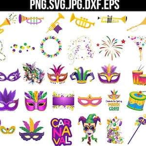 Mardi grass svg Bundle, Mardi gras clipart Bundle, Mardi gras svg files for Cricut