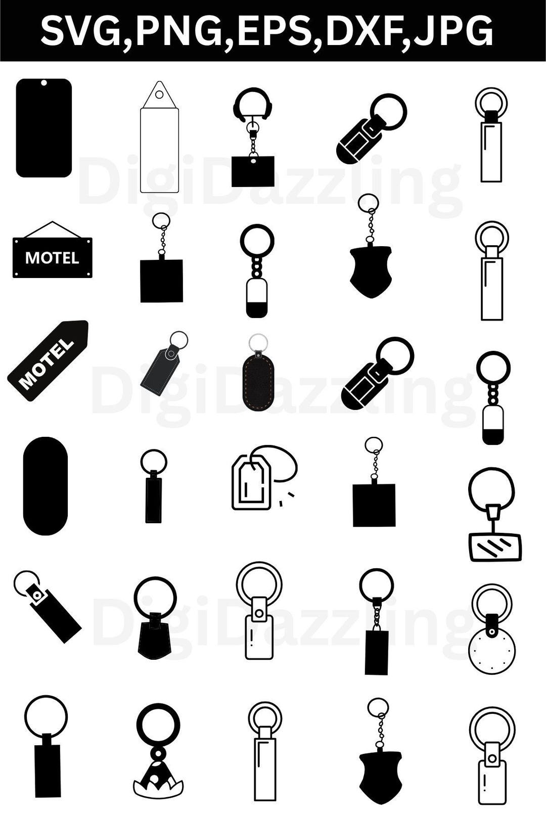 Keychain Svg Bundle, Motel Svg, Heart Keychain Svg, Hotel Key Chain - Etsy