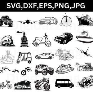 Vehicles Svg Bundle, Transportation Svg, Construction Truck Svg, Vehicle Svg Cricut Files