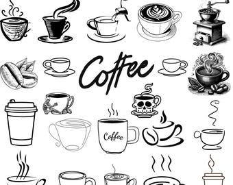 Koffie SVG, koffiekopje SVG, koffie afbeelding, sticker, stencil, koffie SVG bundel, grappige koffie SVG, cafeïne koningin, koffieliefhebbers
