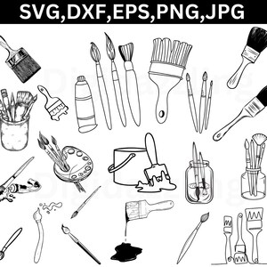 Paint brush svg File, Wall paint Svg, Paint Clipart, Dxf, Png, Eps files for Cricut, Painting service gift idea Dxf