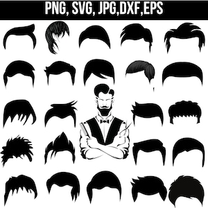 Male Hairstyles Clipart, Men Hair Clipart, Bold Man Hairstyle,  Men Hair Svg, Bundle Hair Style Svg, Hair Cut Svg, Hair Svg