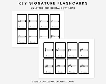 Printable Treble Clef Key Signature Flashcards | Music Theory Flashcards | Music Education | Music Teaching Resources |