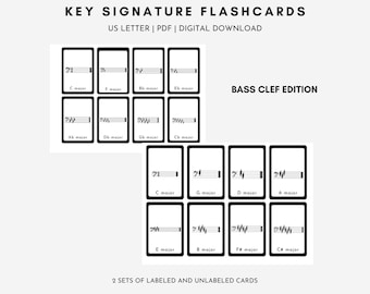 Printable Treble Clef Key Signature Flashcards | Music Theory ...