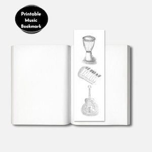 Music Bookmark | Music Teacher Gift | Printable Bookmark | Printable Music Bookmark