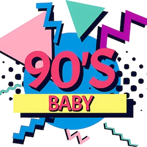 90&#39;s Baby Digitales Grafikdesign - Nostalgische 90er Jahre inspirierte Kunst für DIY-Projekte