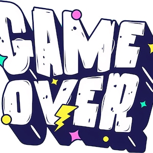 Game Over Digital Graphic Design - Perfect for Gamers and DIY Projects